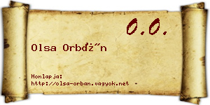 Olsa Orbán névjegykártya
